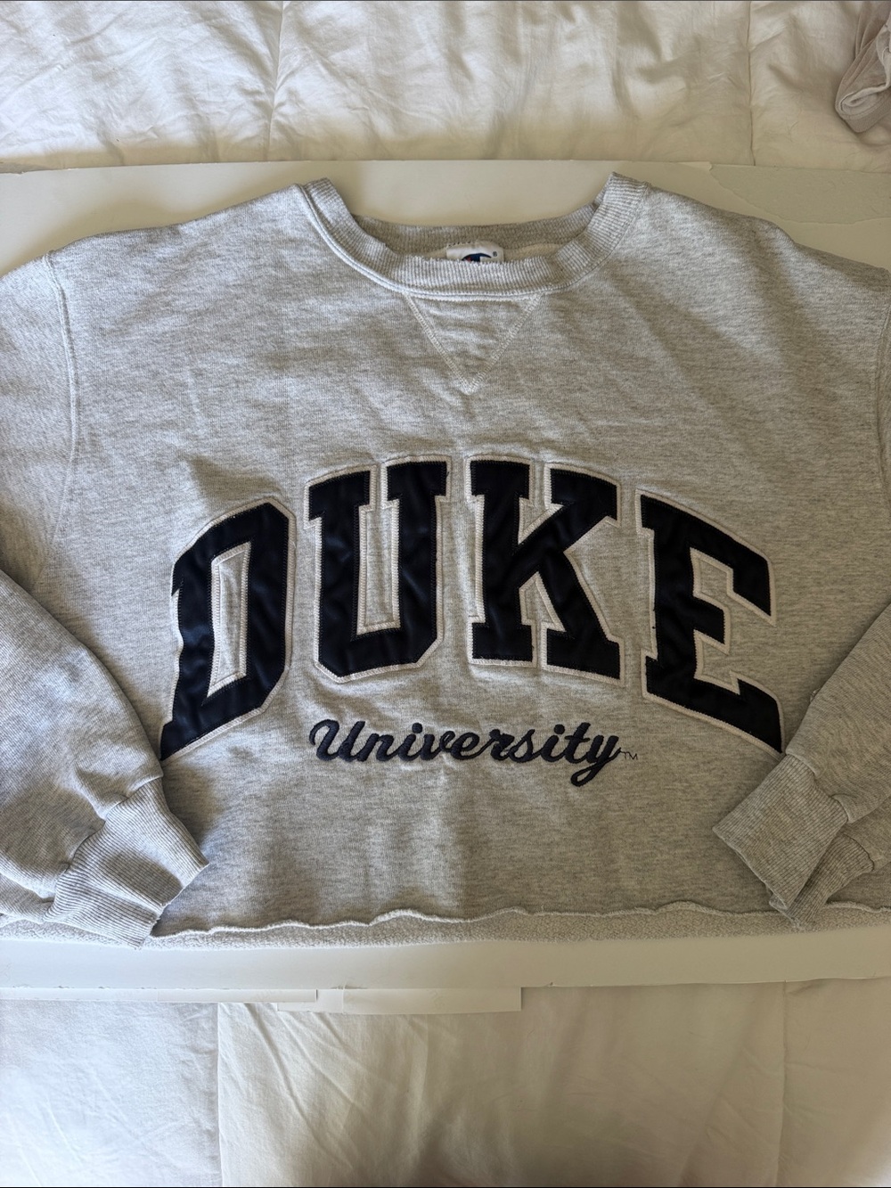 Vintage Duke Crewneck Cropped Sweatshirt Size XL